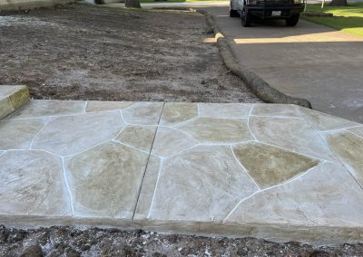 Stamped concrete sidewalks and walkways installed by JP Custom Concrete in Friendswood, TX