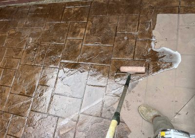 Expert concrete contractors staining stamped concrete patio